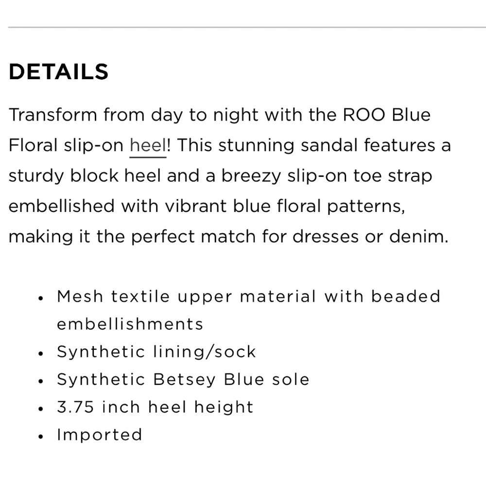 Betsey Johnson Bridal Blue Floral Embellished block heels - Picture 11 of 11